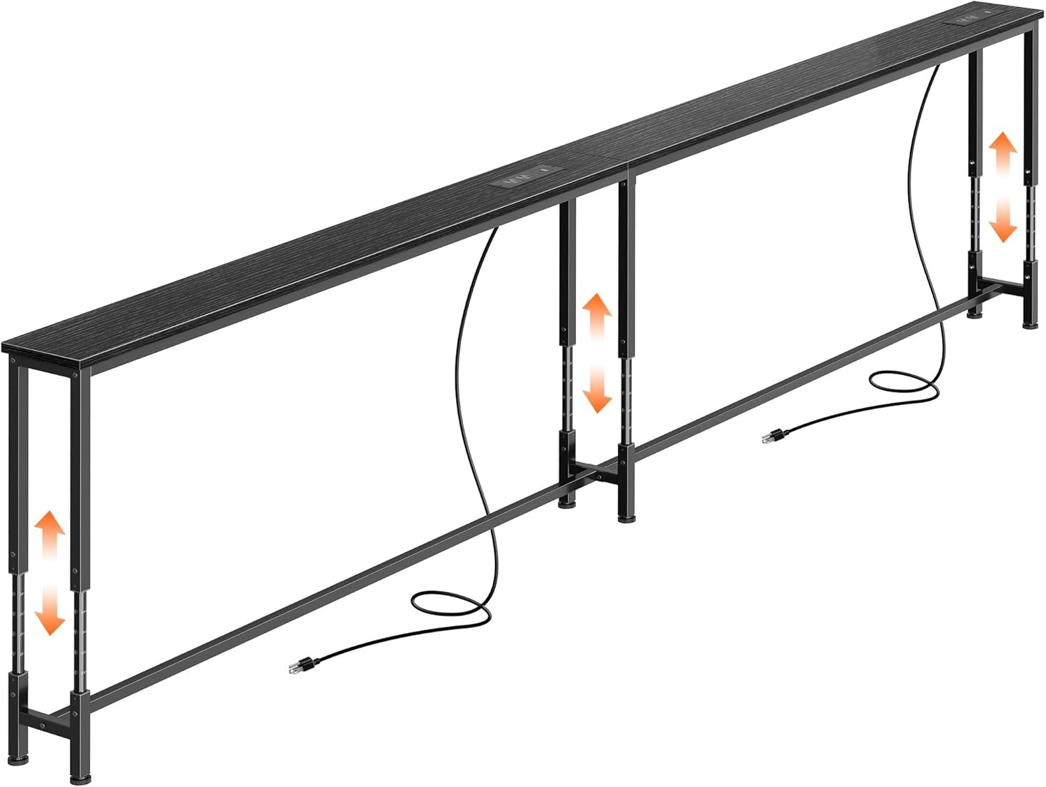 102.4 Inch Sofa Table with Power Outlets, 23.9’’-34.4’’ Height Adjustable Range, gallery