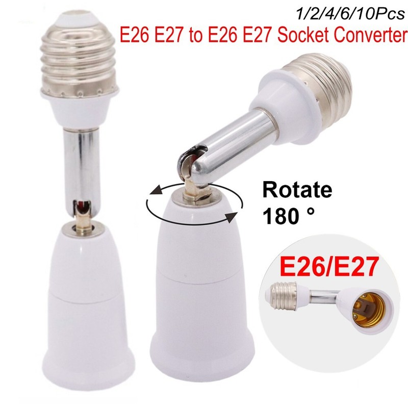 E26/E27 4.5 Inch Light Socket Extension Flexible Adjustable Lamp Extender Holder gallery