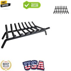 3/4″ Solid Steel Fireplace Grates – Lifetime , Black, 33-Inch