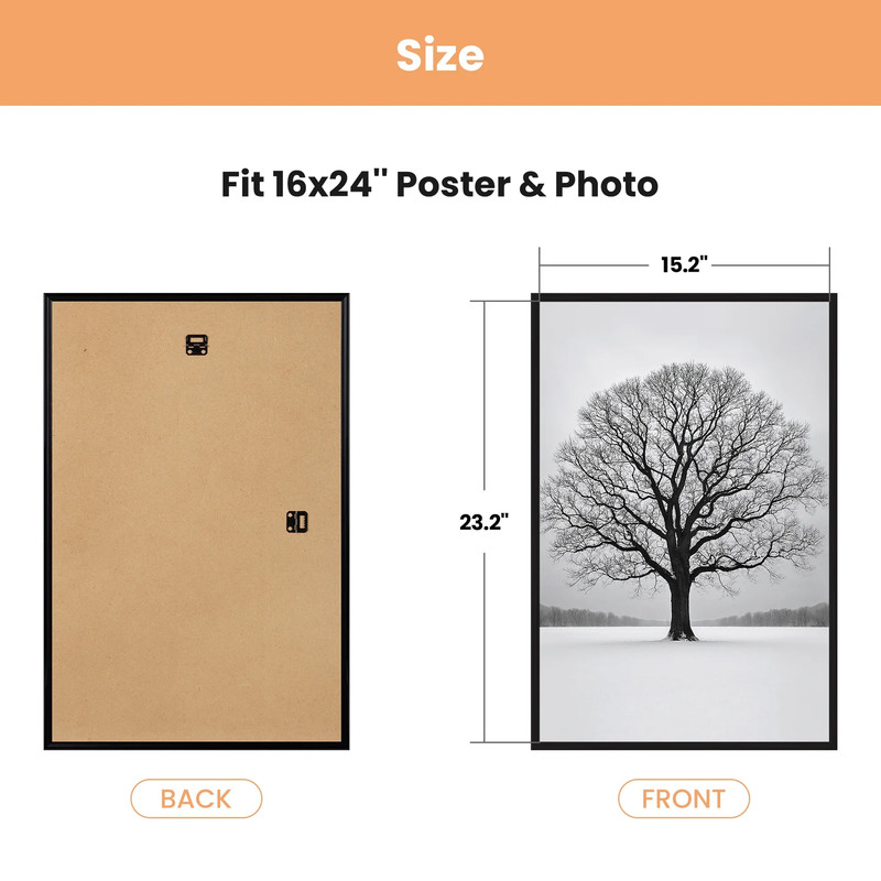 Picture Frames 3-Pack Posters 11x17, 16x20, 16x24, 18x24, 20x30, 24x24, 24x36 gallery