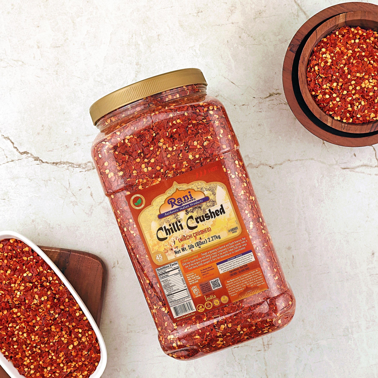 Rani Crushed Red Pepper Flakes Chilli (Pizza Type Cut) 5lbs (80oz) 2.27kg gallery