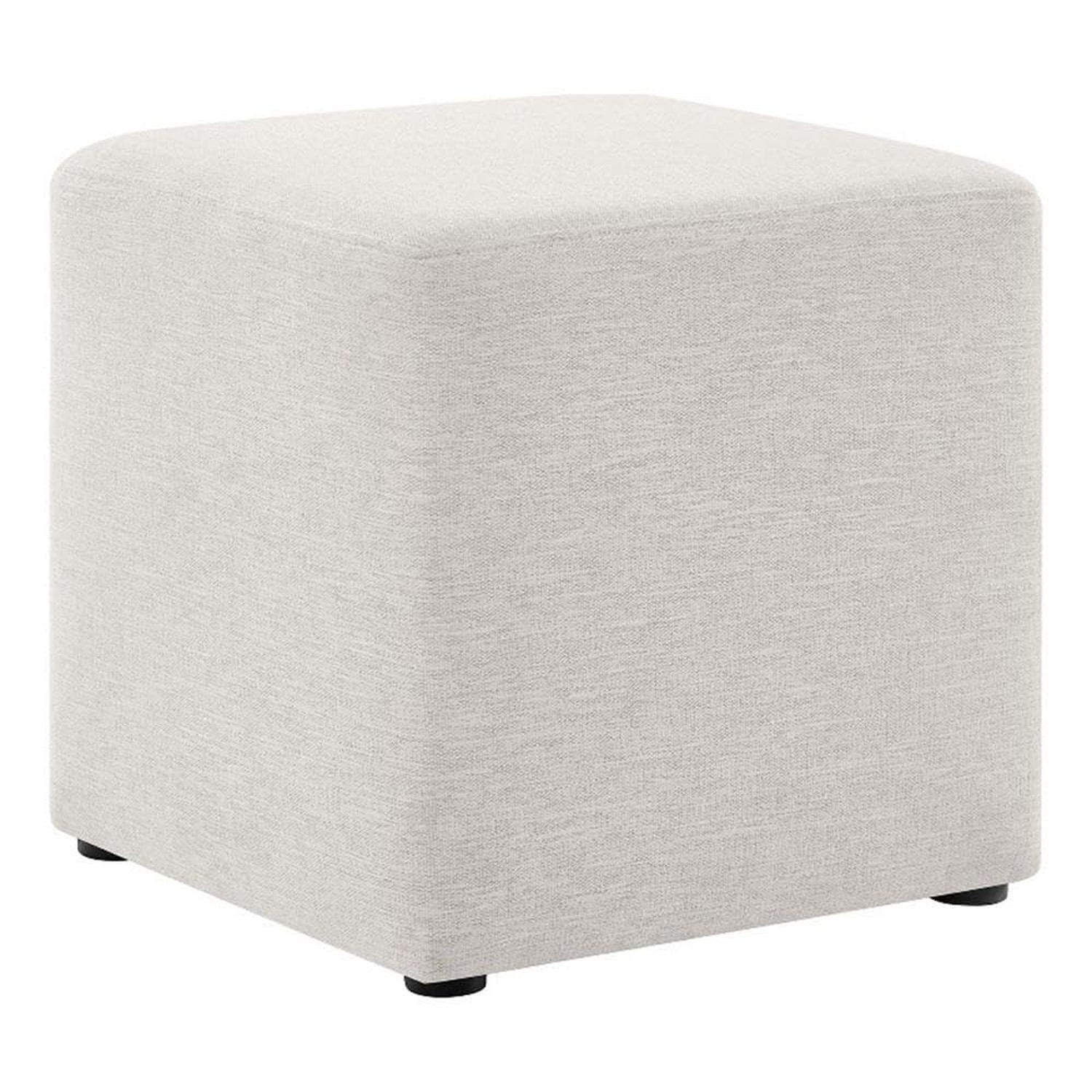 Modway Callum 17 Inch Square Ottoman in Ivory Fabric - Woven Heathered Fabric... gallery