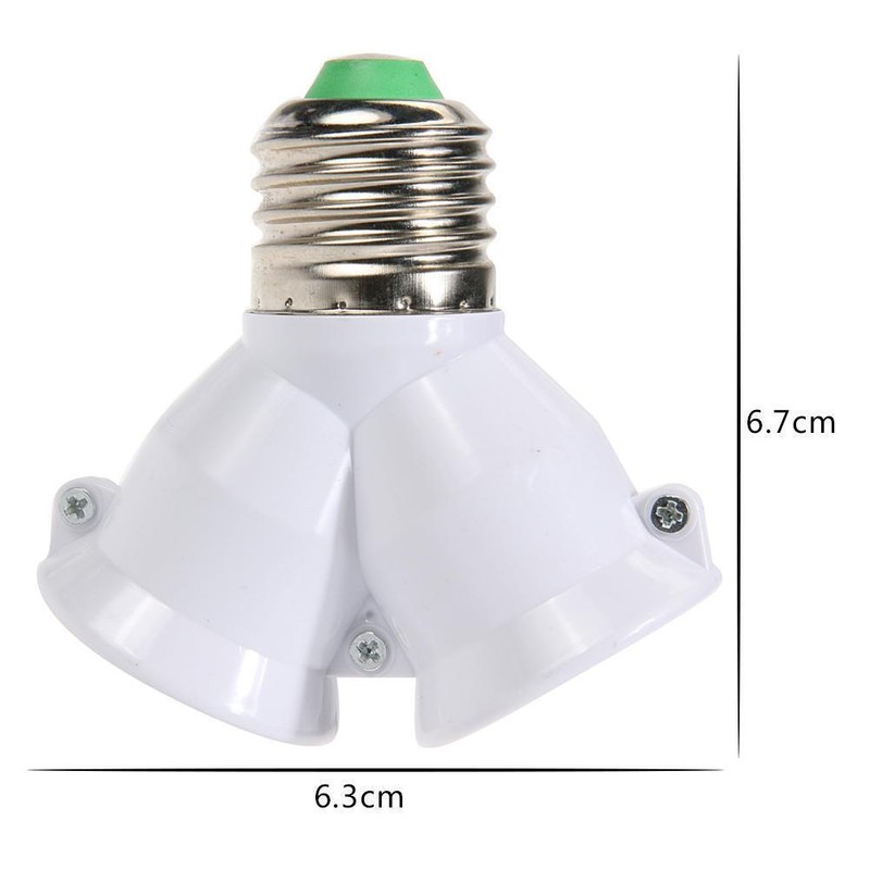 6x Lamp 2in1 E27 Socket Splitter Adapter Light Double Y Bulb Base Stand Holder gallery