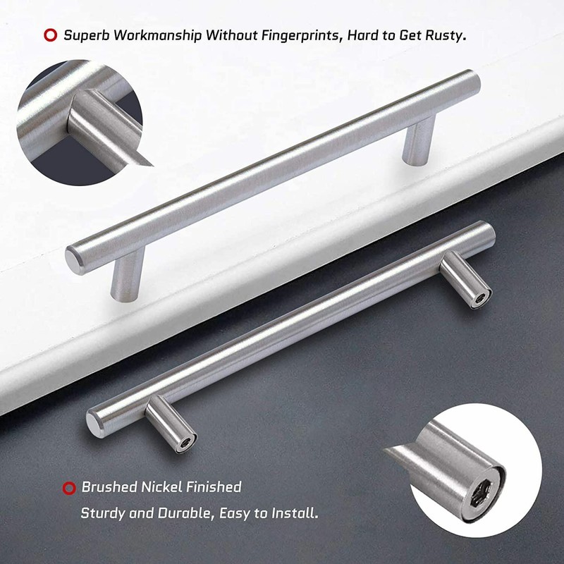 20Pack Brushed Nickel Kitchen Cabinet Pulls Stainless Steel Drawer T Bar Handles gallery