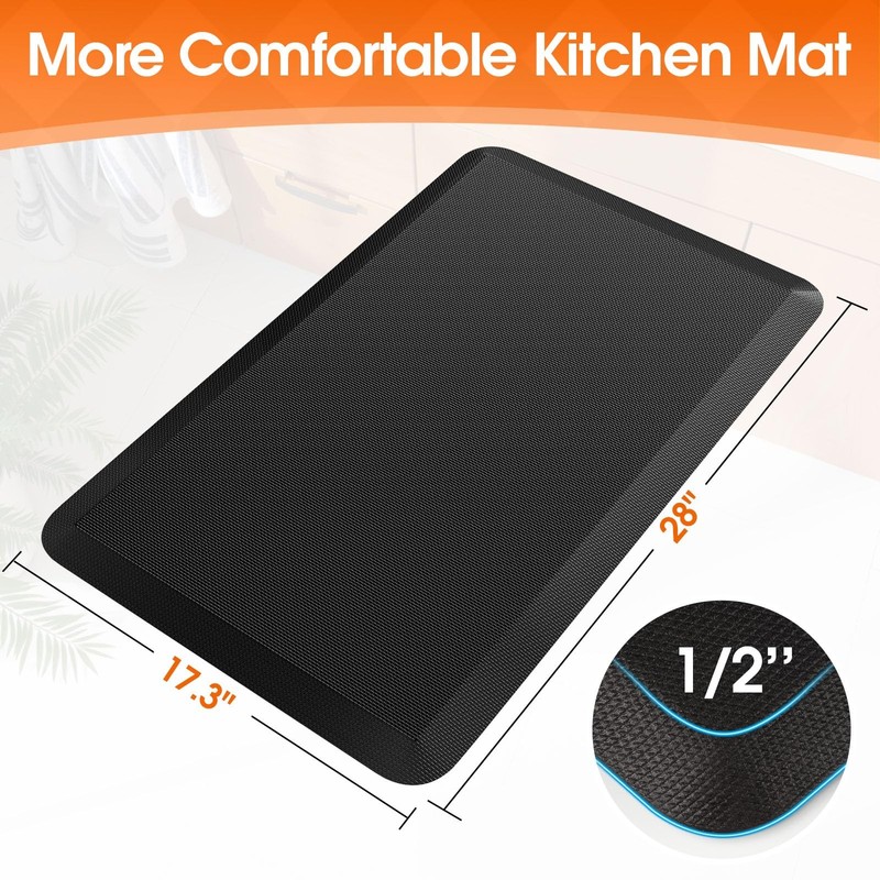 Kitchen Mat, Cushioned Thick Floor Comfort Mat, with Non-Slip Bottom, Water &... gallery