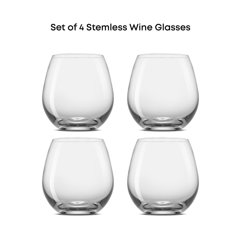 Spirits Stemless Wine Glasses for Red or White Wine (Set of 4)-15-Ounces gallery