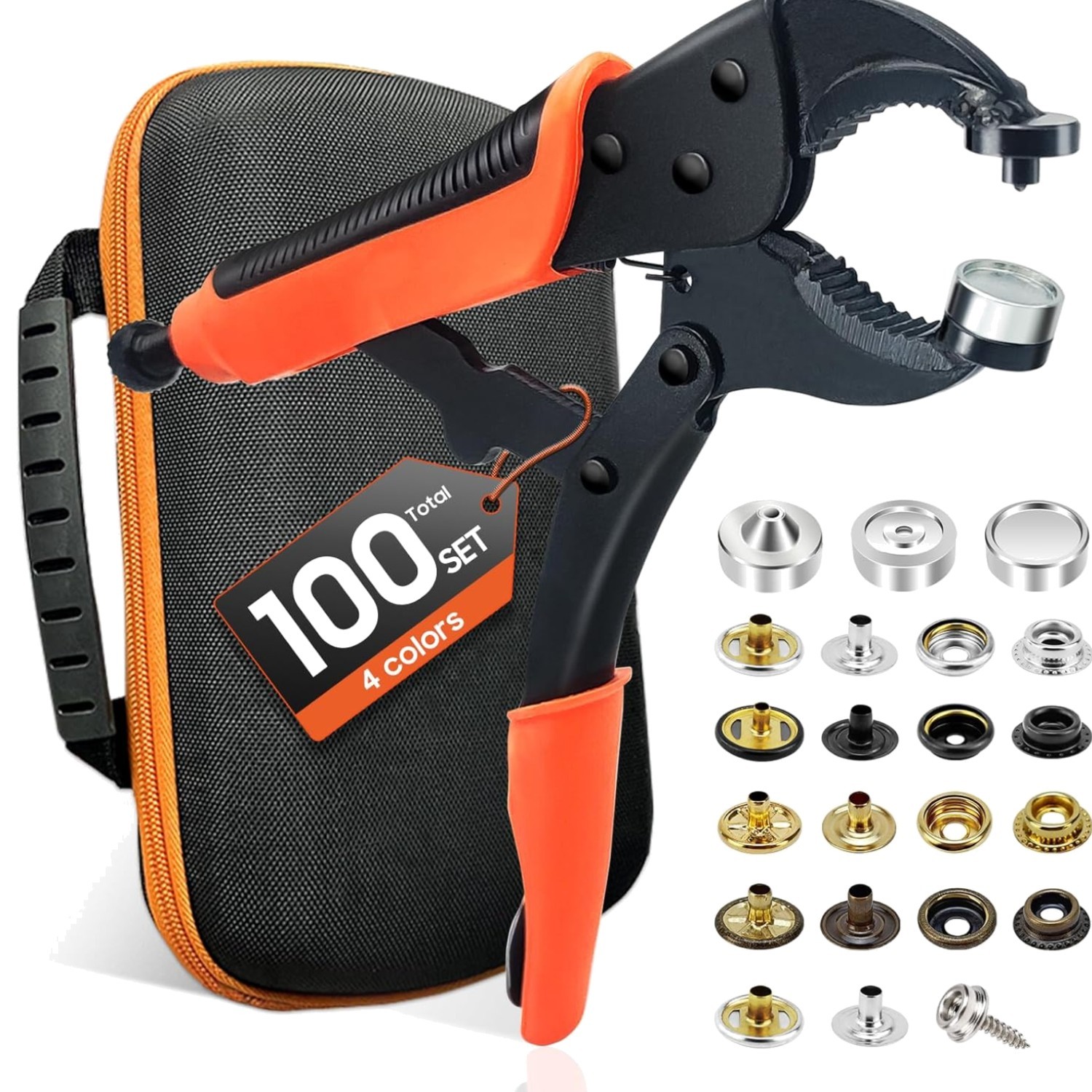 Heavy Duty Snap Fastener Tool kit, Punching Function, Snap Button Tool with A... gallery