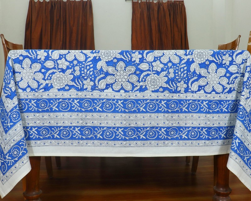 Floral Table Cover, Hand Block Prints Table Cloths, Indian Cotton Tablecloths gallery