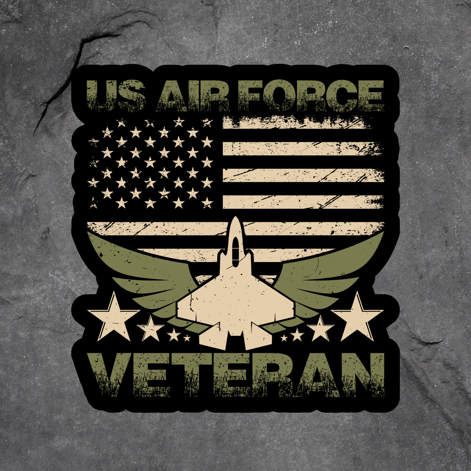 Air Force Veteran Sticker Vinyl Decal Flag Patriotic Military Decor gallery