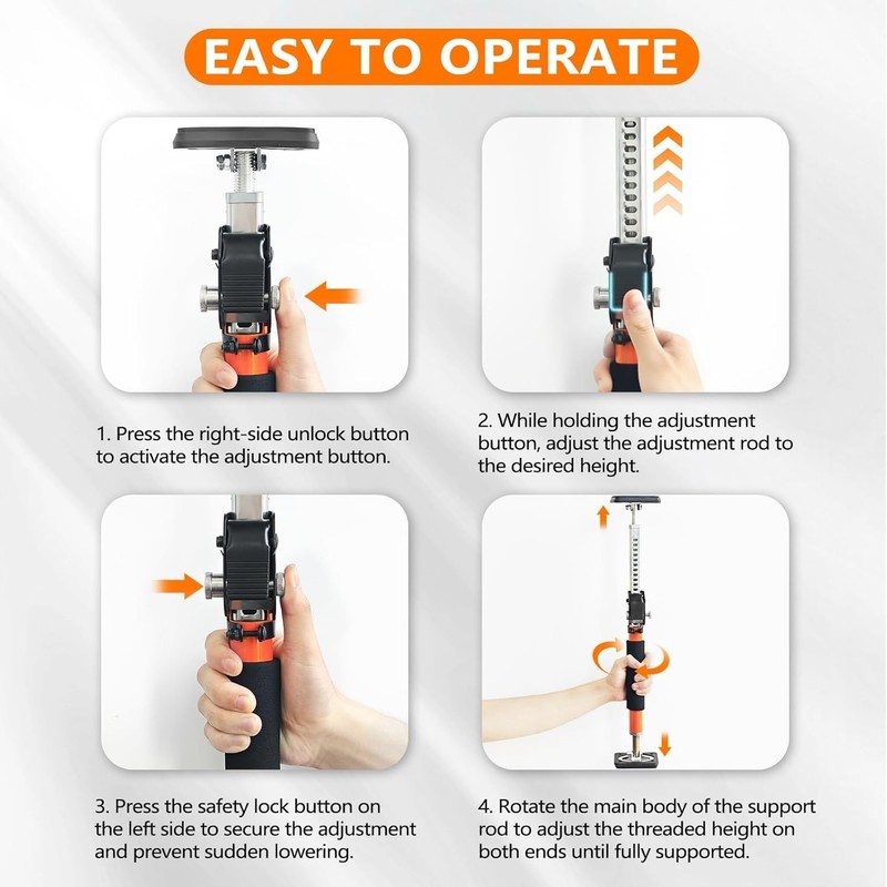 Adjustable Cabinet Jack Support Pole Third Hand Tools Support Rod Multi Size gallery