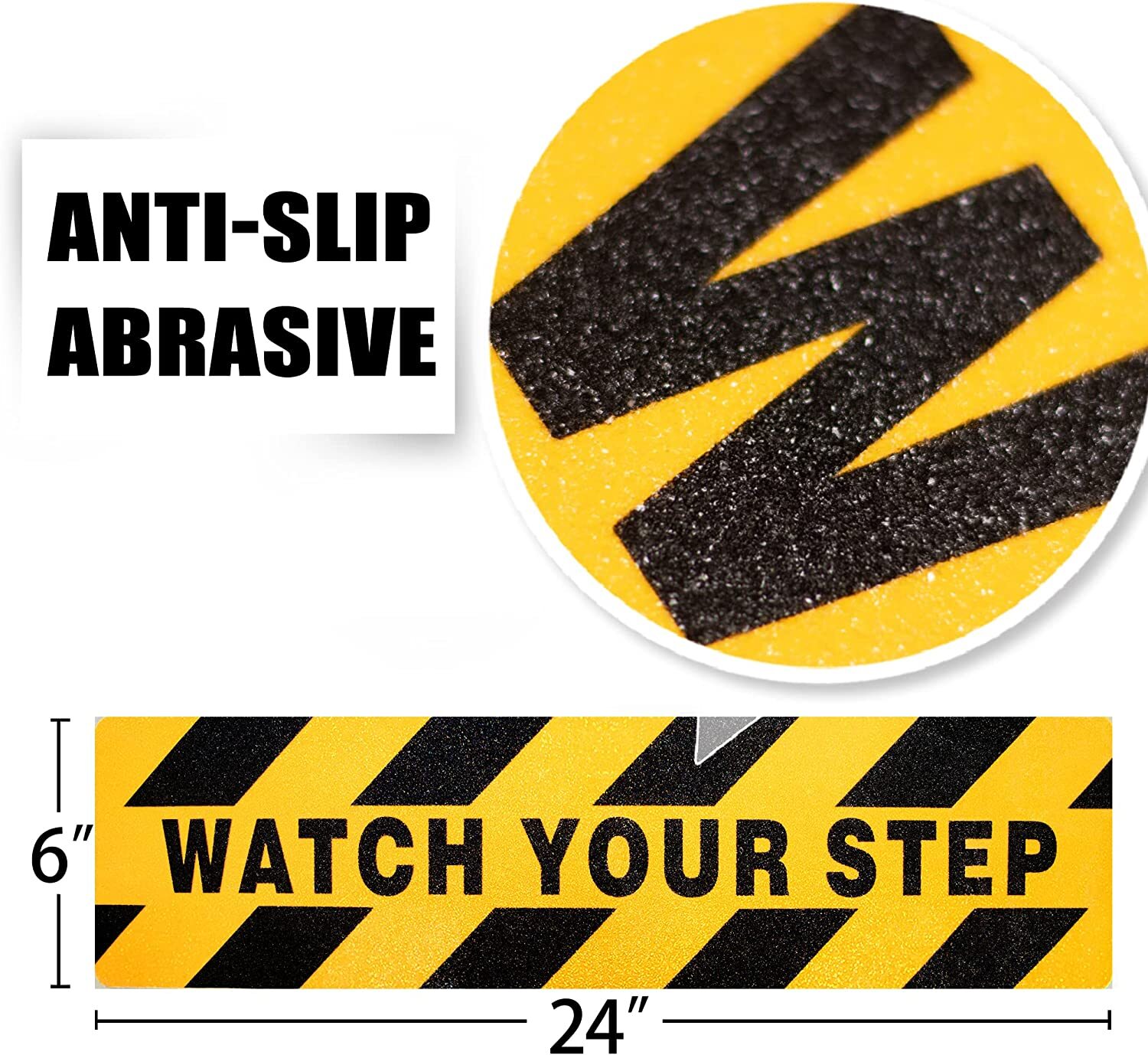6 Pack 24"x 6" Watch Your Step Floor Decal Sticker Prevent Accident Caution Sign gallery
