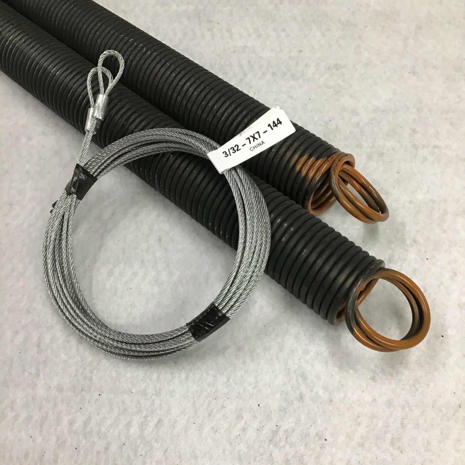 25-42-170lb 7' Orange Extension Spring Safety Cables Double Loop End Garage Door gallery