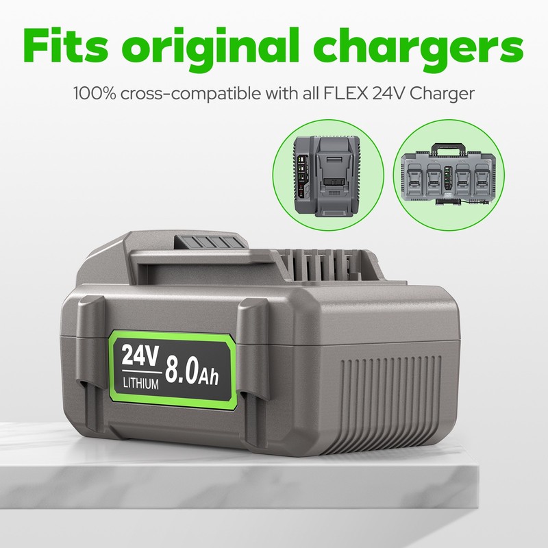 24V 8Ah Replacement Battery for Flex FX0221-1 Compatible with Flex Cordless Tool gallery