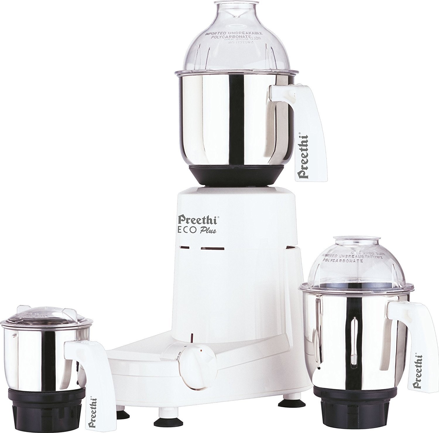 Preethi Eco Plus Mixer Grinder 110-Volt for use in USA/Canada, white, 3-jar gallery