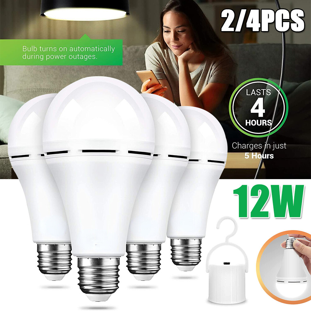 4PCS LED Rechargeable Emergency Light Bulb 12w Equivalent 1200mAh Battery Backup gallery