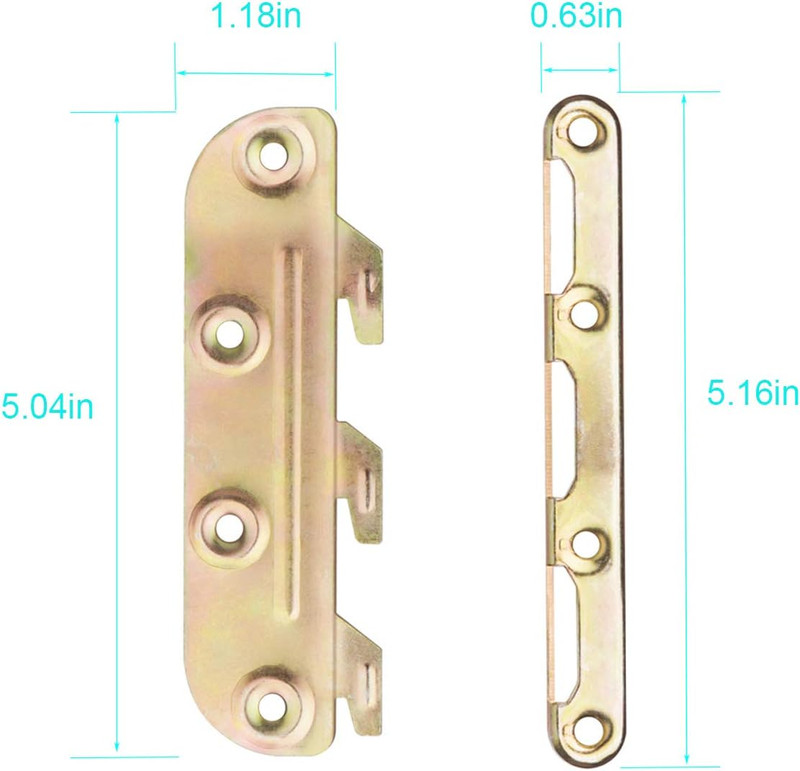 Surface Mounted Bed Rail Brackets-Bed Frame Hardware for Wood Bed Frame Headboar gallery