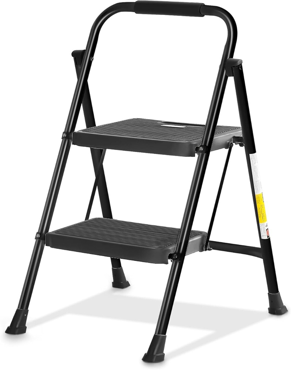Steel Folding 2-Step Stool Ladder Adults With Soft-Grip Handle 330 Lbs Black gallery