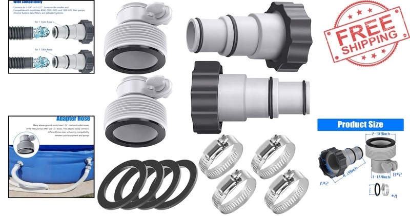 Universal Pool Hose Connector Set - Secure & Leak-Free for Above Ground Pools gallery