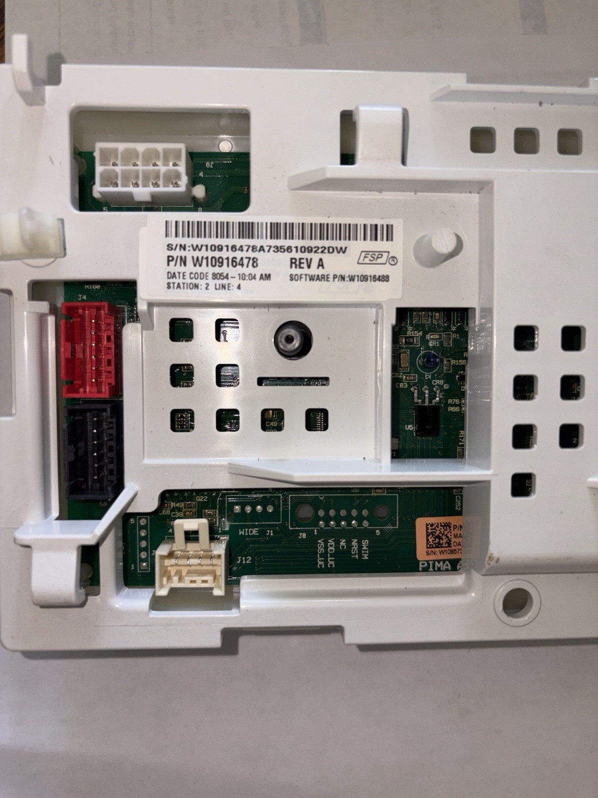 W10916478 Washer/Dryer Main Control Board Module Rev A White gallery