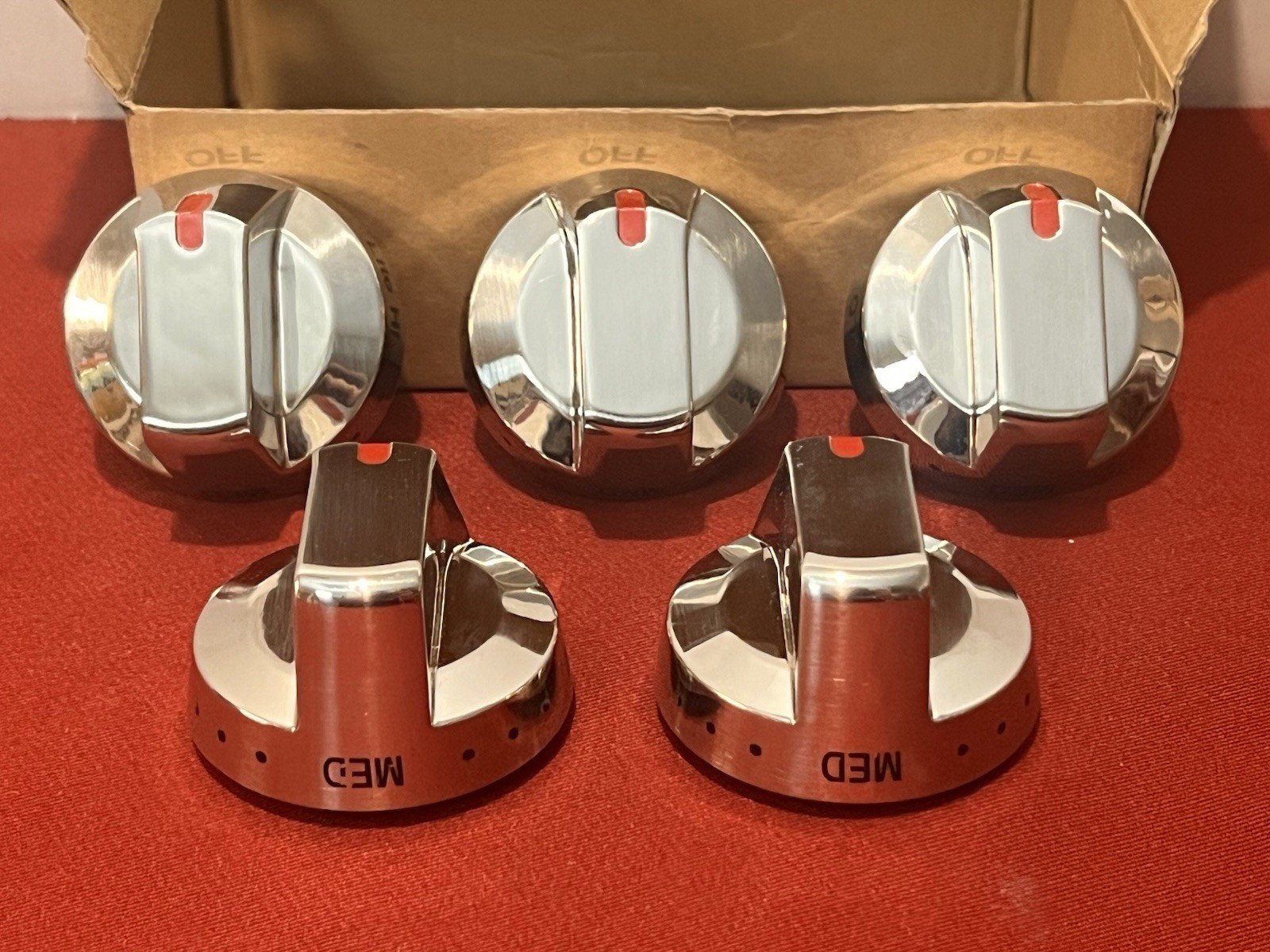 Chrome Oven Knobs For Samsung Gas Range Stove Burner (5 Knob Set) gallery