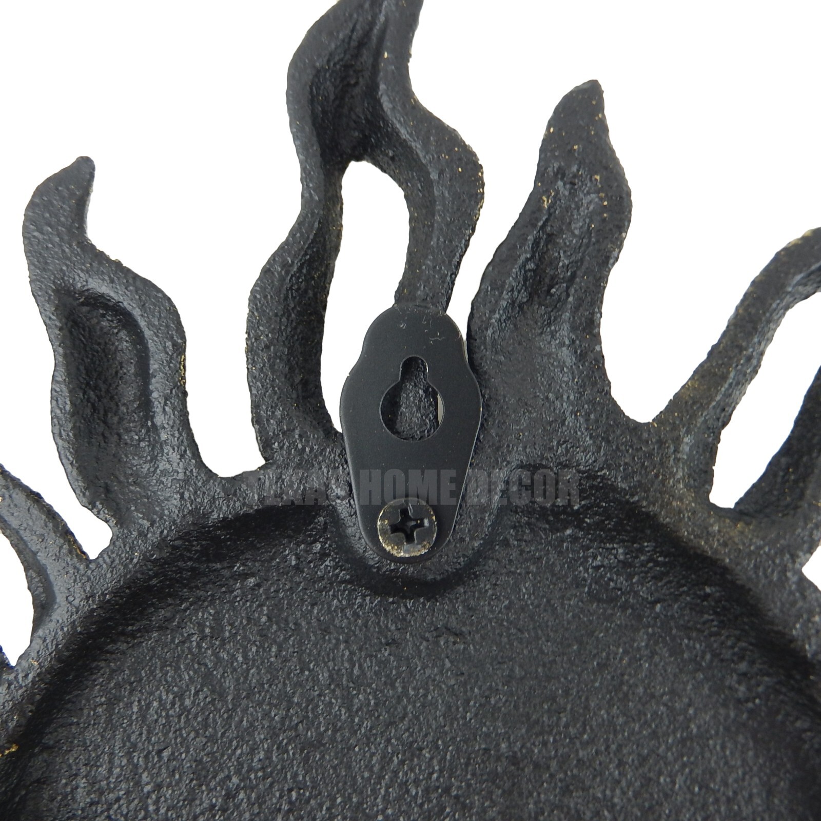 Cast Iron Sun Face Rays Wall Decor Heavy Duty Rustic Antique Gold Patina gallery