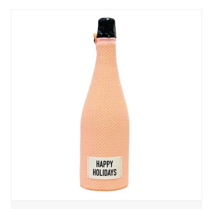 Veuve Clicquot Bottle Cooler Jacket Insulated Woven Pink/Orange Holiday WDG067 gallery