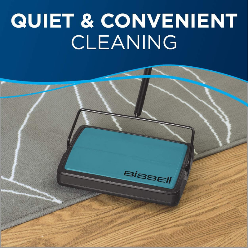 Bissell Easy Sweep Compact Carpet & Floor Sweeper, 2484A, Teal gallery