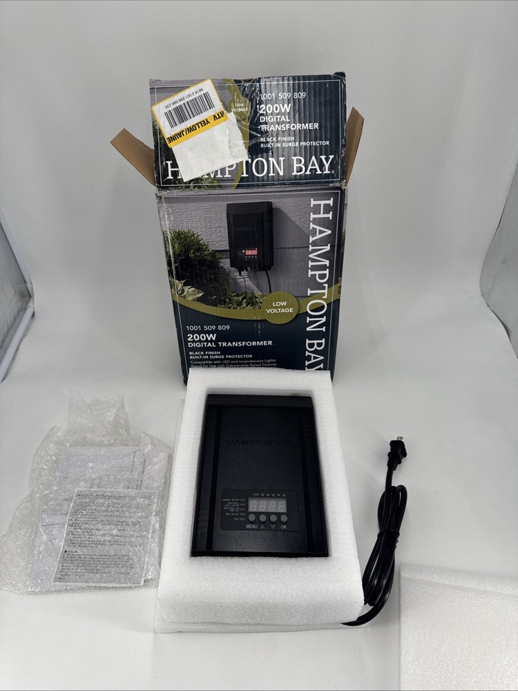 HAMPTON BAY 200W Low Voltage Digital Transformer BLACK Finish (1001 509 809)