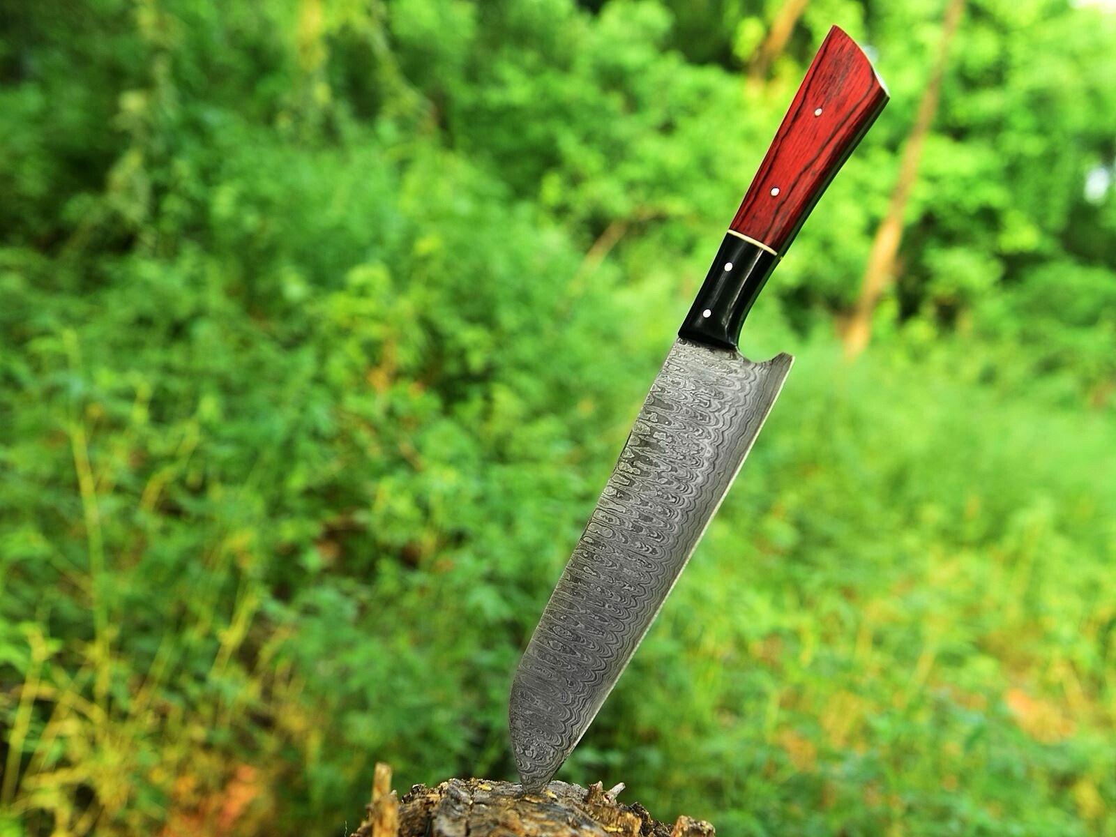 12”Handmade Damascus Chef Knife Hand Forged Japanese Bunka Kitchen Knife X663 gallery