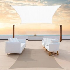 Colourtree White Custom Size Rectangle Sun Shade Sail Canopy Fabric Cover Patio