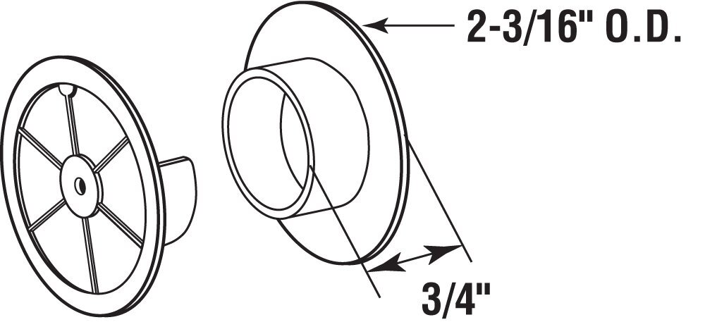 N 6568 Closet Pole Sockets 13/8 In. Plastic White 1 Set gallery
