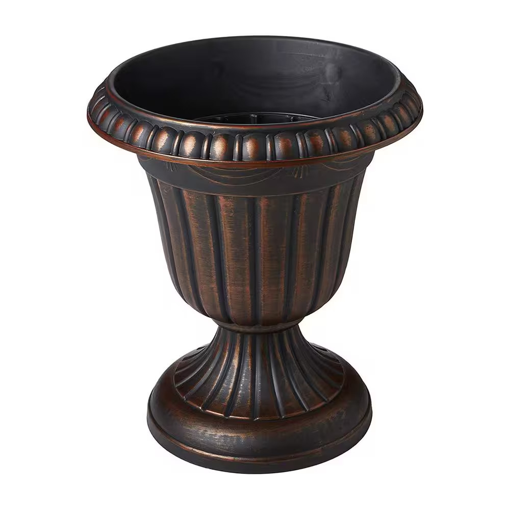 Traditional 16 In. X 18 In. Copper Plastic Urn Free Ship NEW gallery
