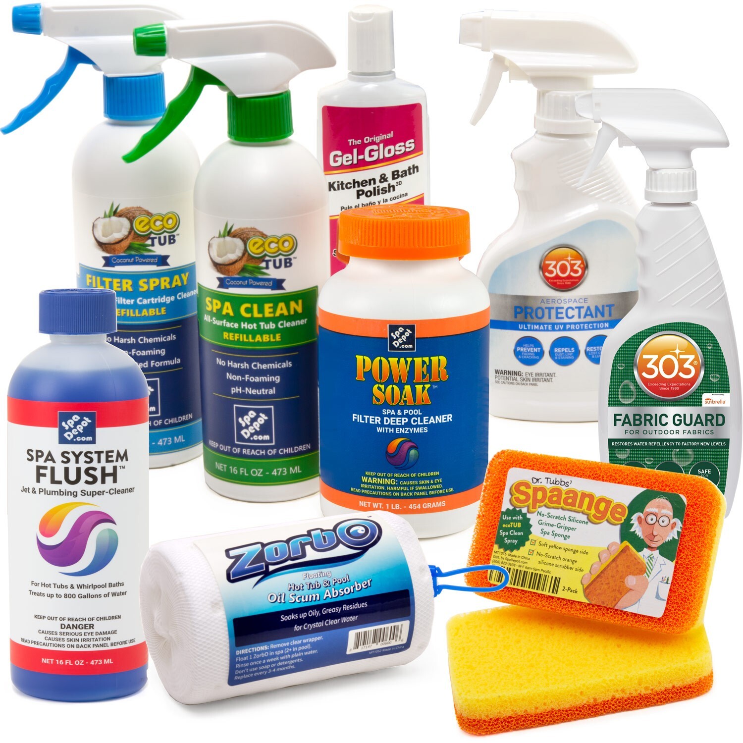 Hot Tub Pro Cleaning Kit - Detailing Supplies, Protectant & Spa System Flush gallery