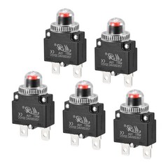 5pcs Circuit Overload Protector 15A AC125/250V DC32V Push Button Thermal