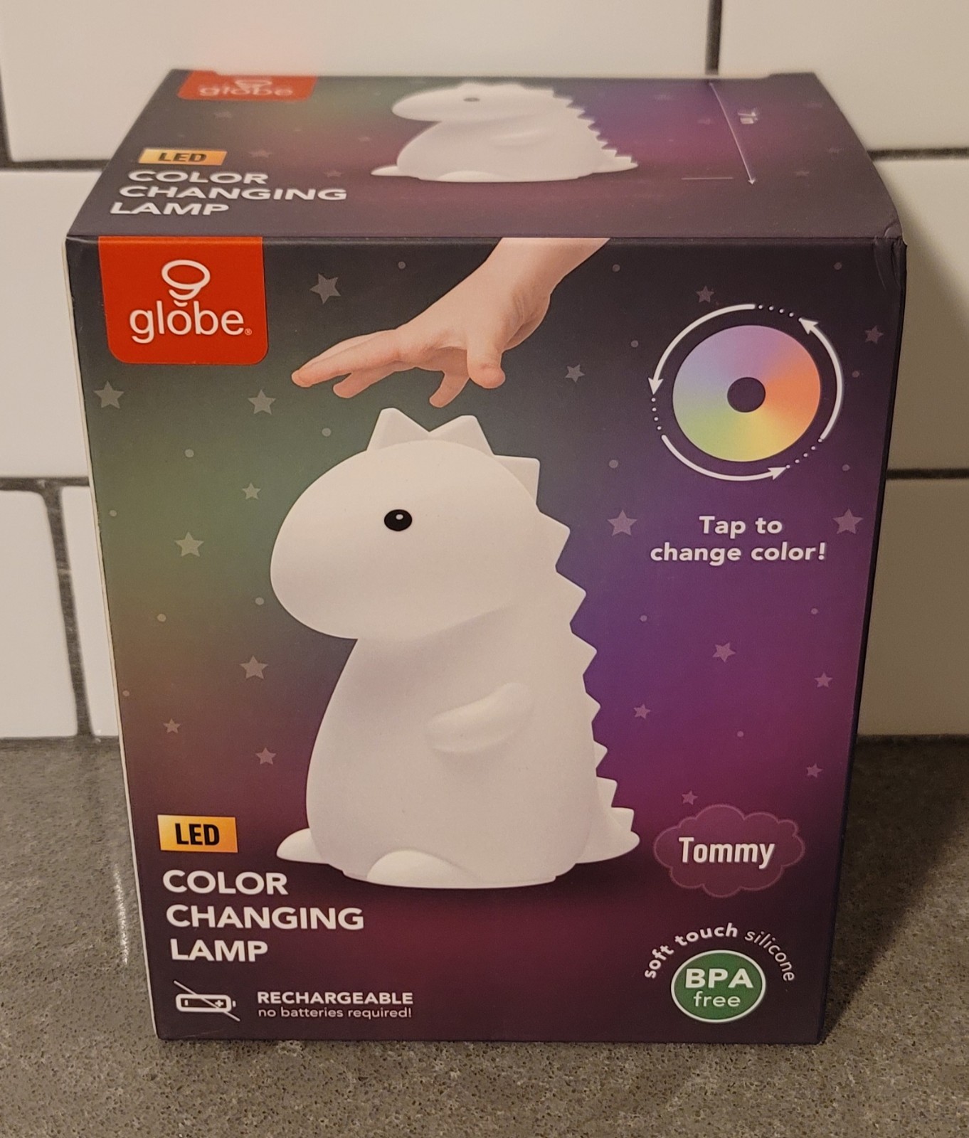 Globe Tommy Dinosaur 3D LED Color-Changing Silicone Night Light Lamp (MSRP $16) gallery
