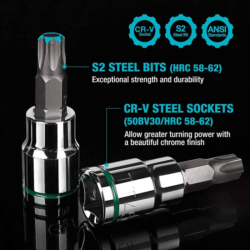 DURATECH Bit Socket 21-PC Set 3/8'' Allen Bit Socket Metric&SAE Hex Bit Sockets gallery