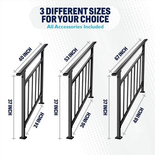 New Version Handrails for Outdoor Steps，2-3 Steps Wrought Iron Stair gallery