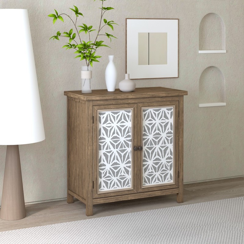 Rustic Pine Solid Wood Accent Chest Antique White Brown Transitional Storage gallery
