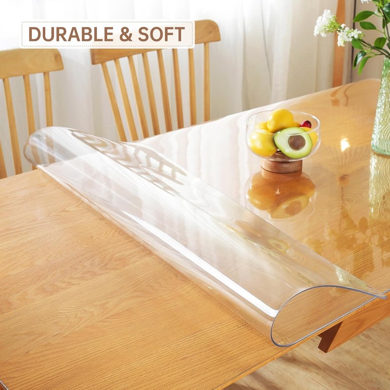 Clear Table Cover Protector 1.5mm Thick PVC Clear Table Protector Rectangle gallery
