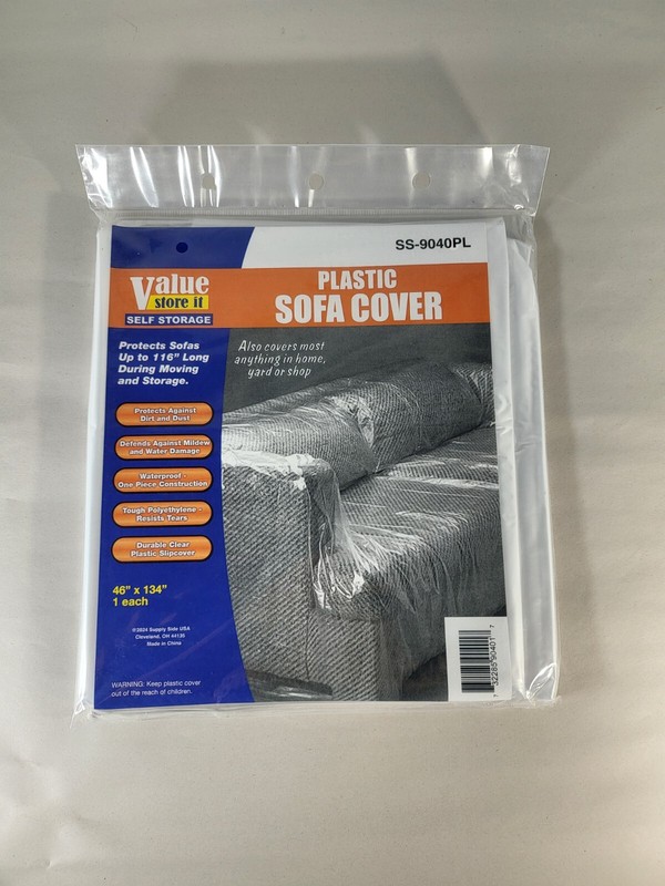 Value Store It Plastic Sofa Cover SS-9040PL Protects Sofas Up To 116" gallery