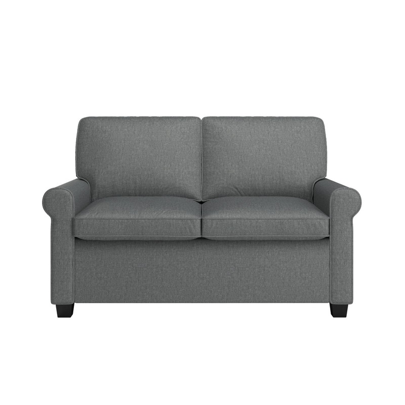 Sofa Bed Pull Out Sleeper Loveseat Couch Twin Adult Size Rolled Arms Gray gallery