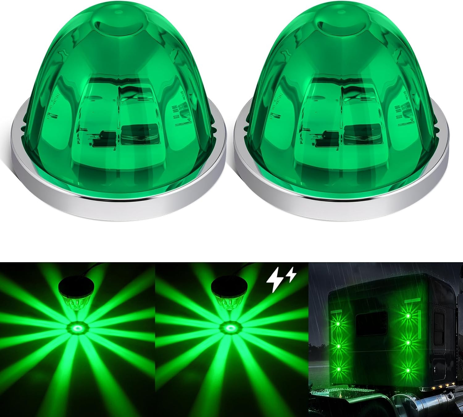 2PCS Watermelon Lights, Strobe & Constant Dual Function Green LED Watermelon Lig gallery