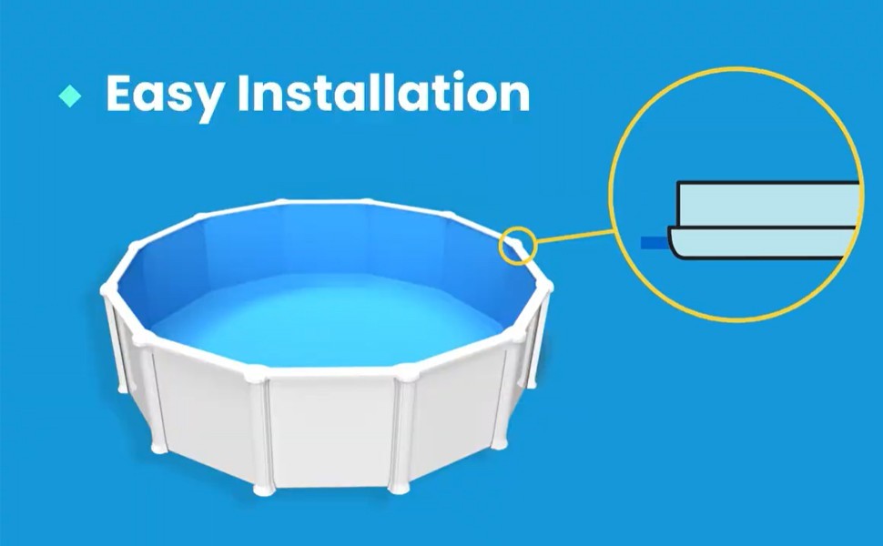 Bead Receiver for Beaded Above Ground Pool Liner - All Pool Sizes Round Oval gallery
