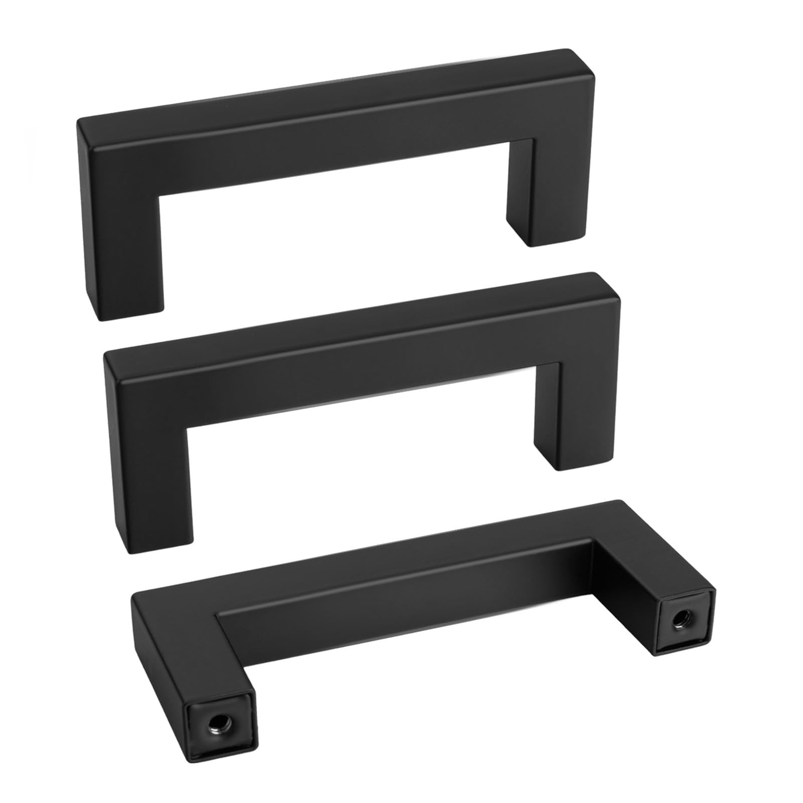 30 Pack Matte Black 3 In Square Bar Cabinet Drawer Handle Pulls Stainless gallery