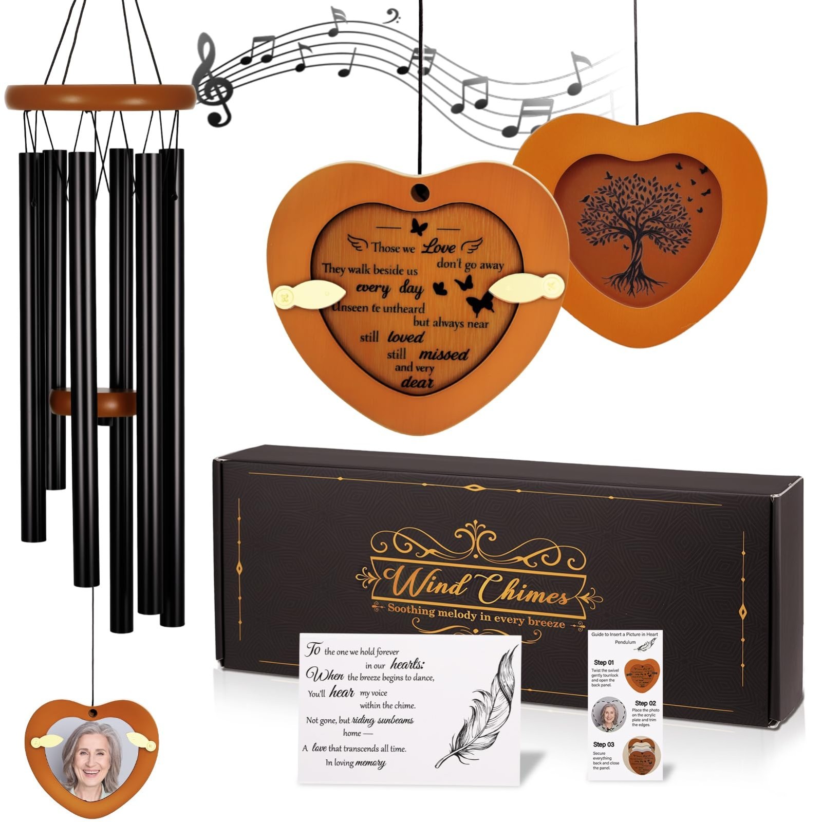 32 Inch Personalized Memorial Wind Chimes Sympathy Gifts for Loss of Loved One gallery