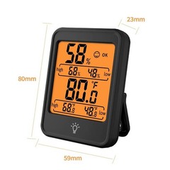 Digital LCD Thermometer Clock Wireless Indoor/Outdoor Temperature Meter Gauge US