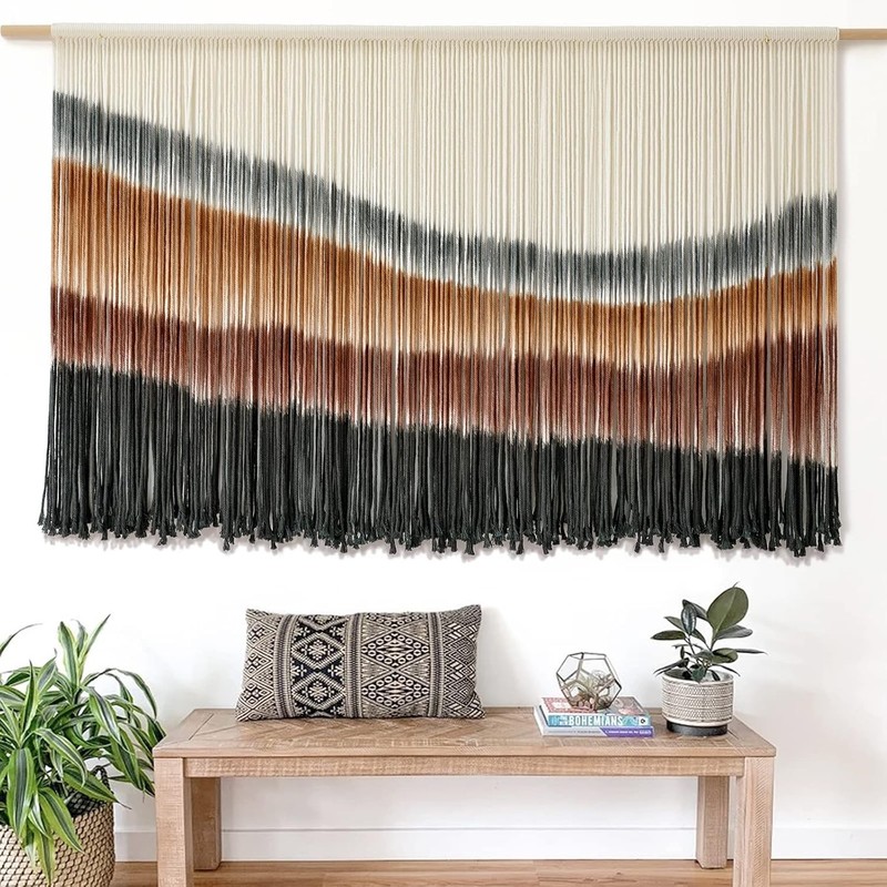 Macrame Wall Hanging Decor Large Tie-Dye Geometric Cotton Home Art gallery