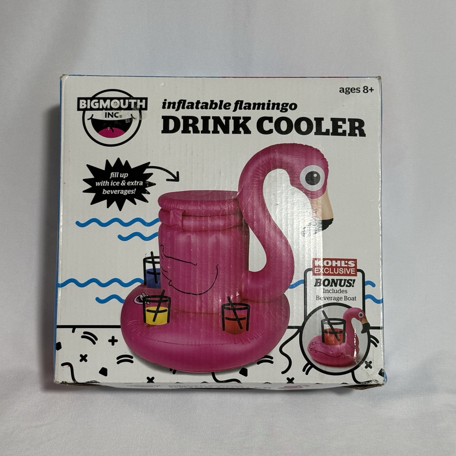 BigMouth Pink Flamingo Inflatable Cooler Drink Holder Pool Party Summer Fun NIB gallery