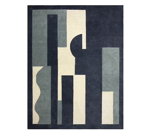 Artisan Hand-Tufted Black & Multicolor Wool Rug – 5x8 ft Modern Statement Piece gallery