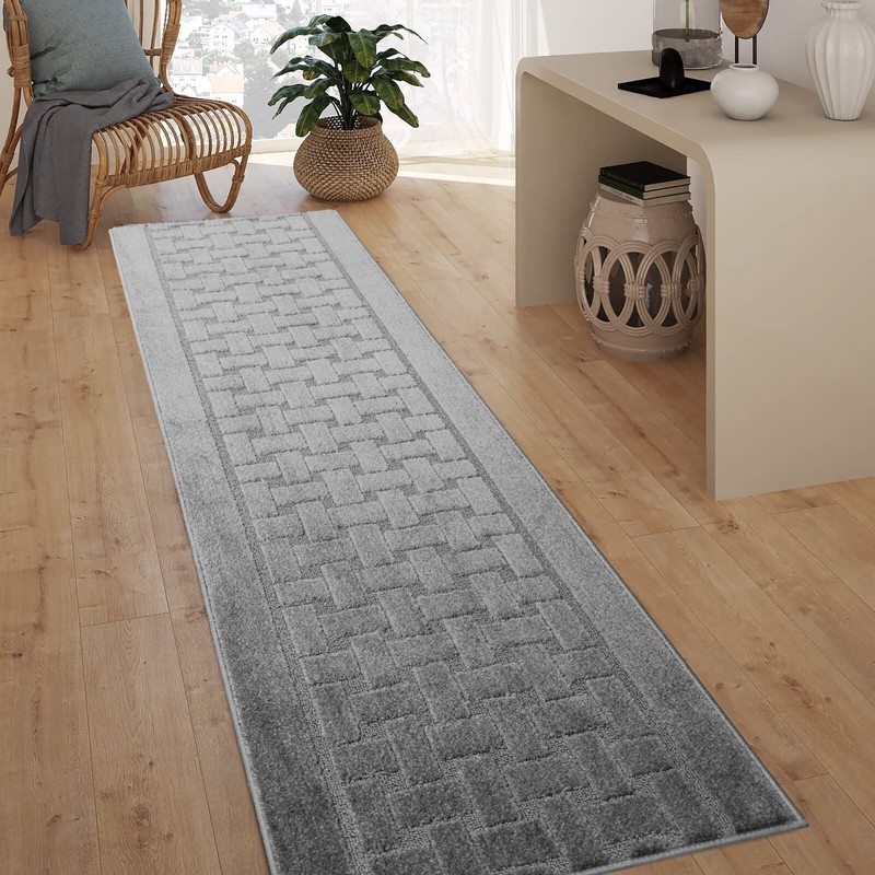 Non Skid, Hallway, Kitchen Runner Rug, Your Choice of Length, Anthracite Grey gallery